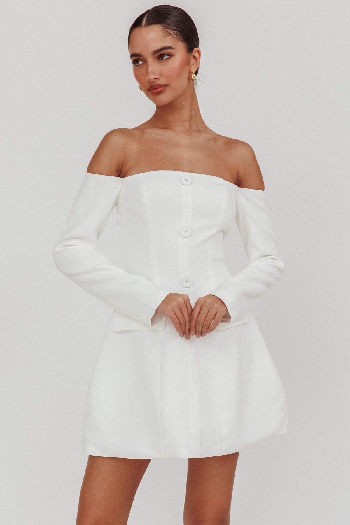 Off-the shoulder cocktail dress