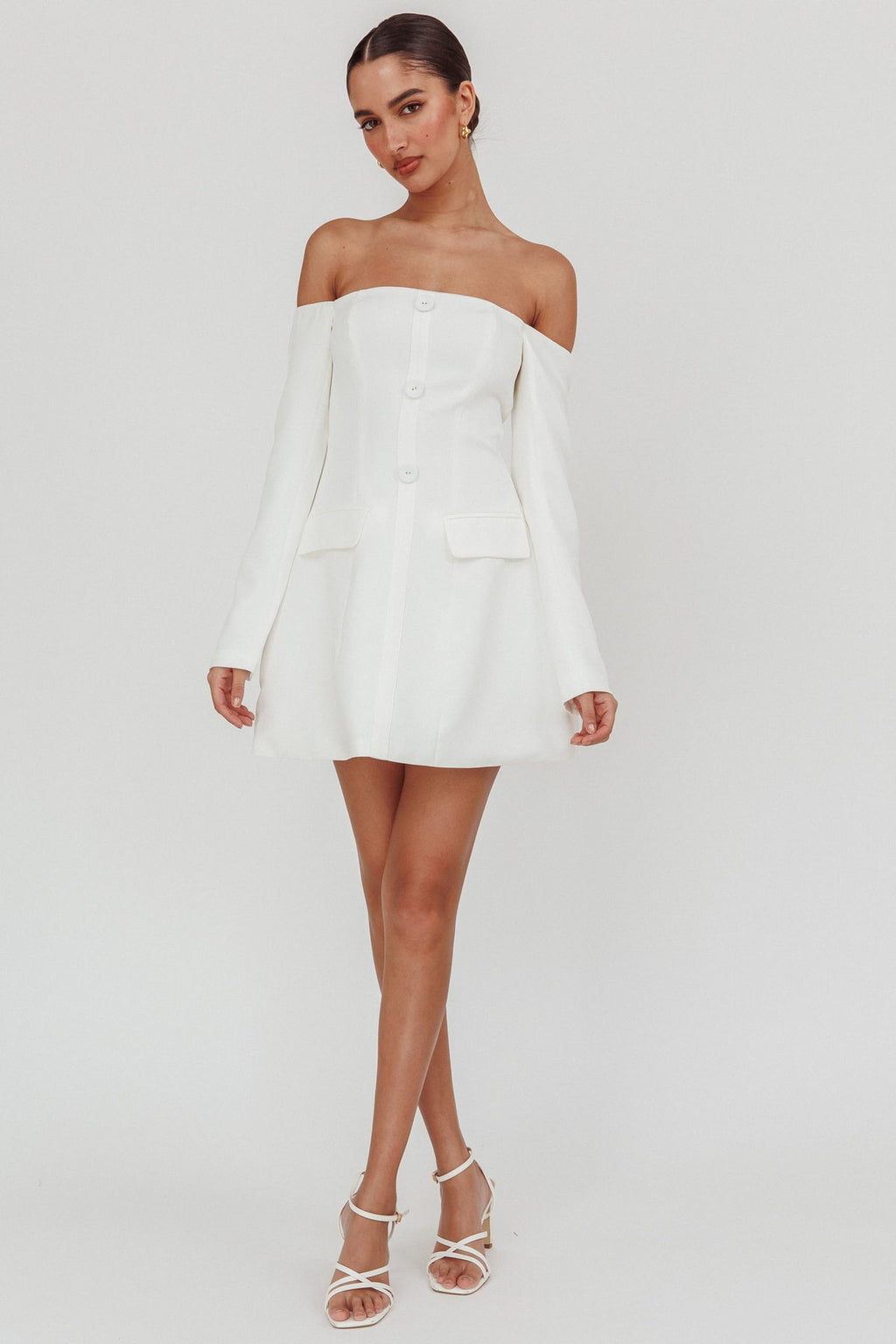 Off-the shoulder cocktail dress