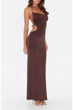 backless tied neck dress