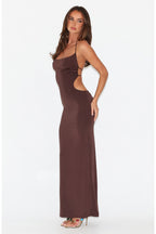 backless tied neck dress