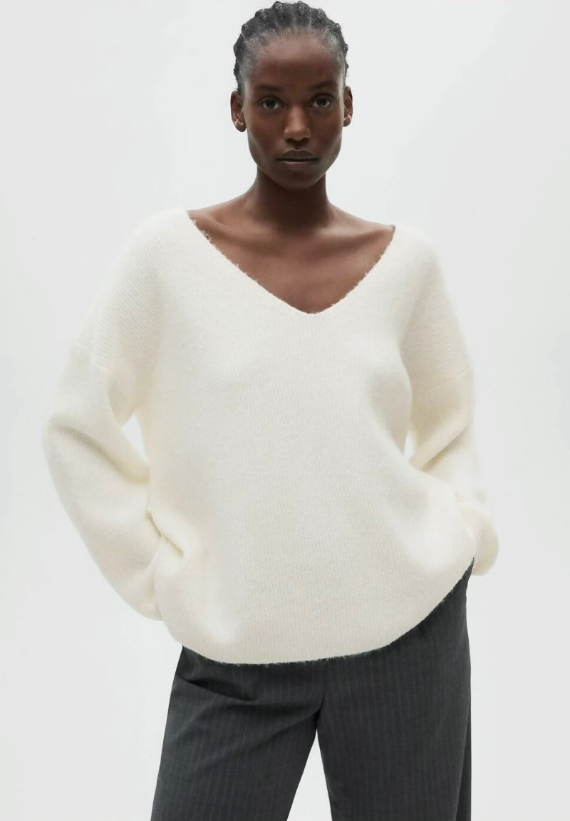V-neck pullover sweater