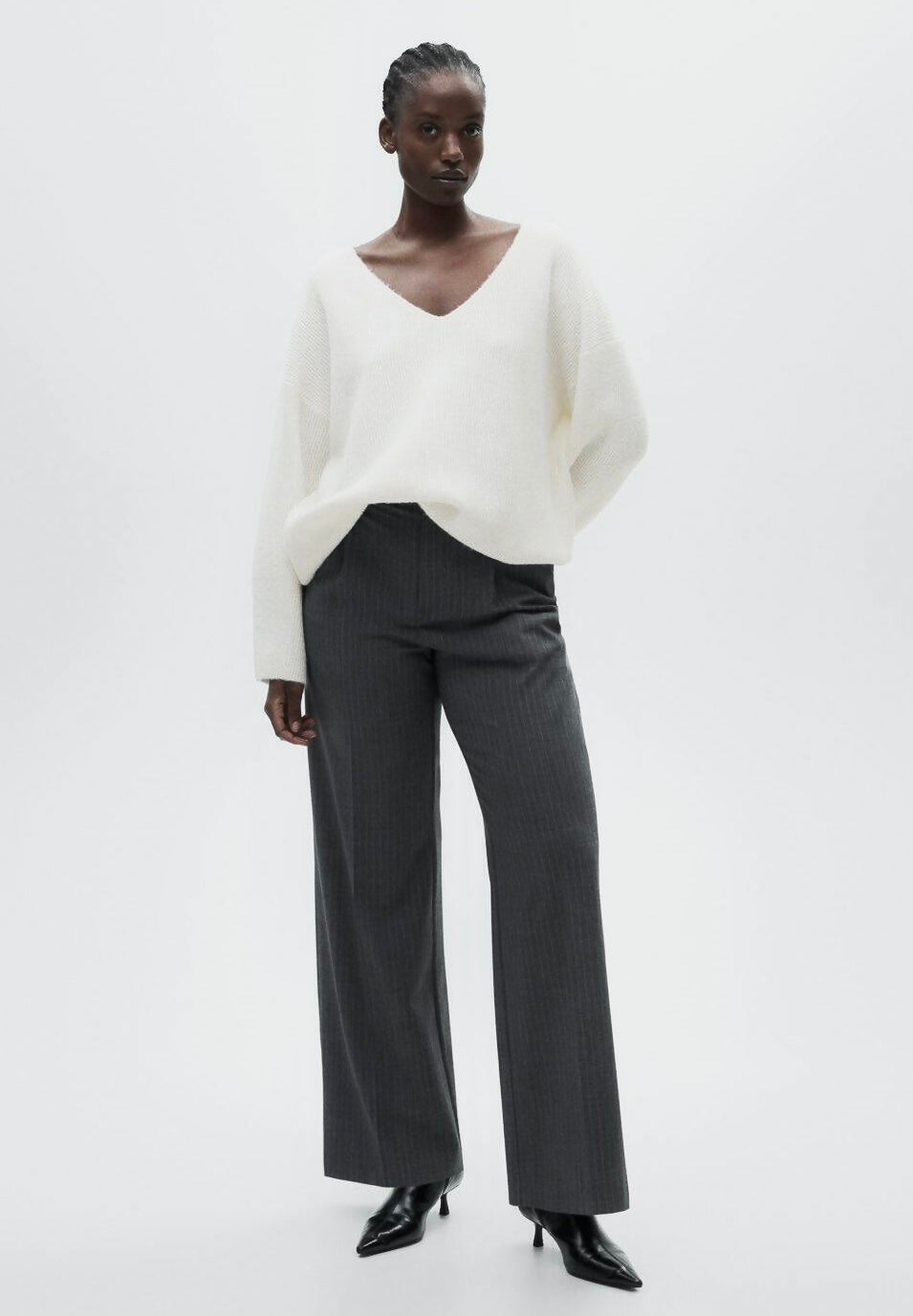 V-neck pullover sweater