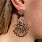 Fan-shaped earrings