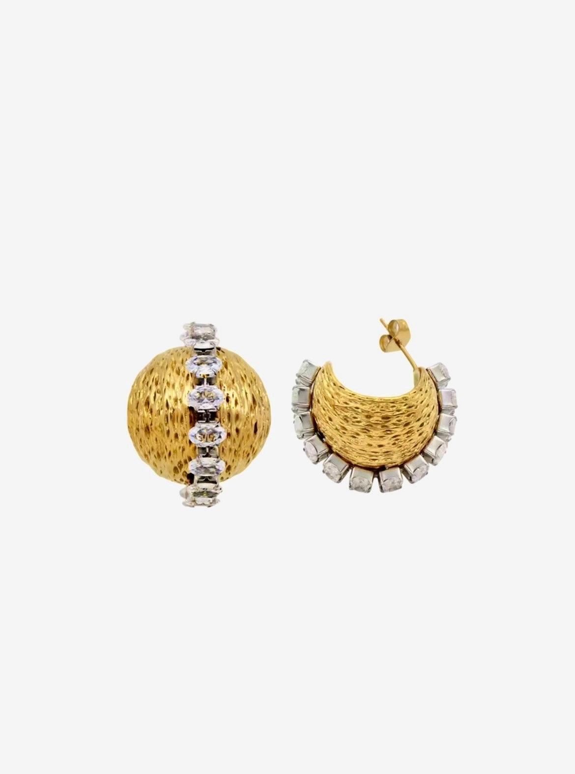 Hollow Ball Gold Plated Ear Stud