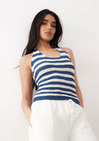 Stripe Backless Crop Top