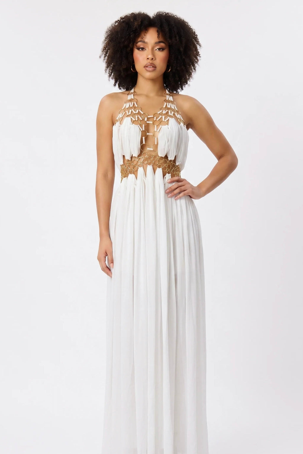 Halter Hollow-out Dress
