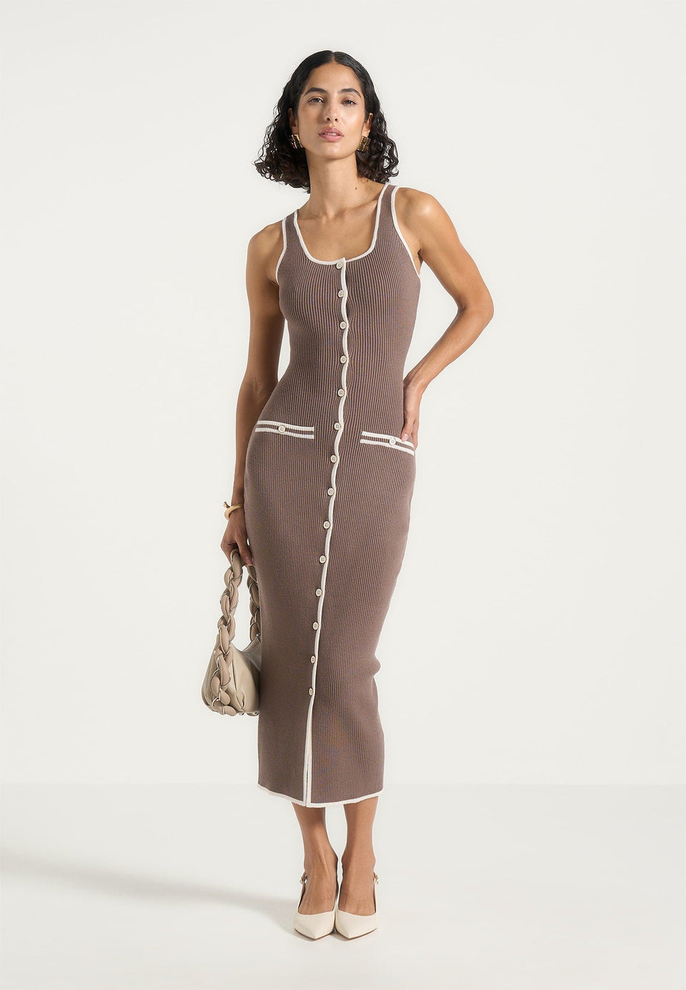 Buttoned Bodycon Dress