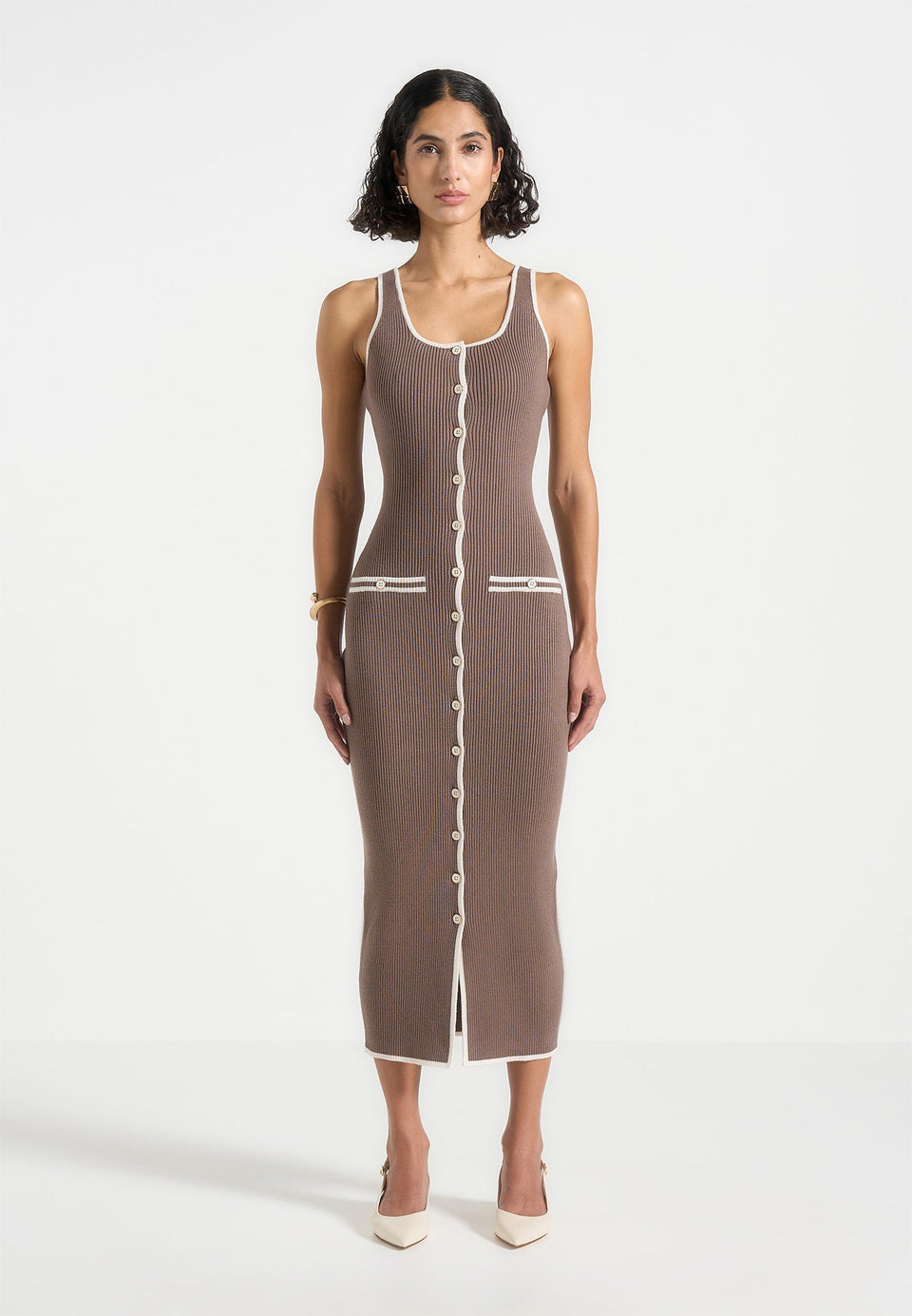 Buttoned Bodycon Dress