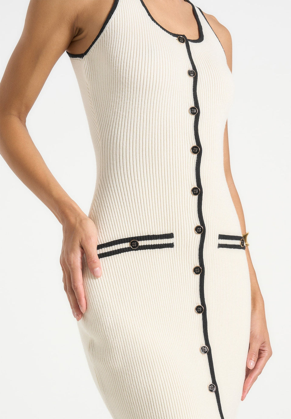 Buttoned Bodycon Dress