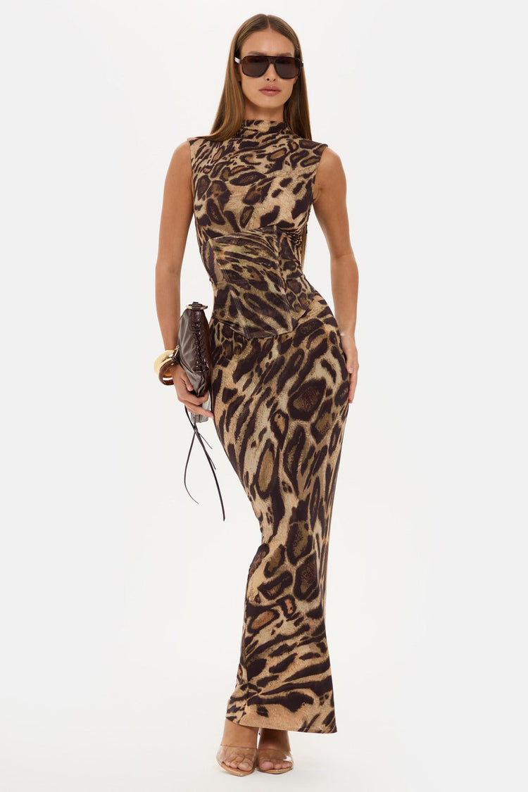Leopard Print Two-Piece Dress