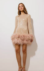 Backless feather dress