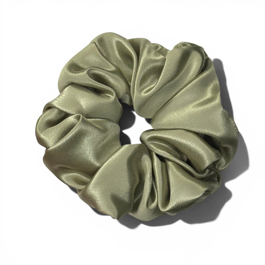 Organic Premium Silk Scrunchie - Olive