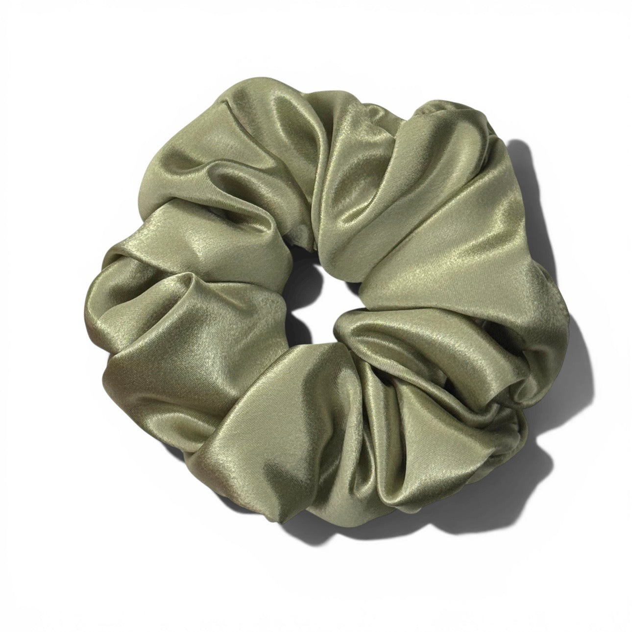 Organic Premium Silk Scrunchie - Olive