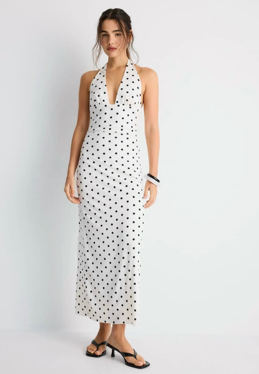 Polka Dot Backless Dress