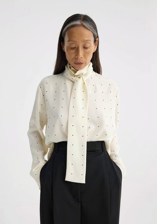 Satin scarf shirt