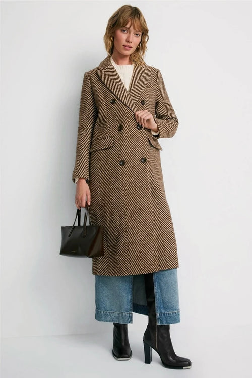 Herringbone Wool Coat
