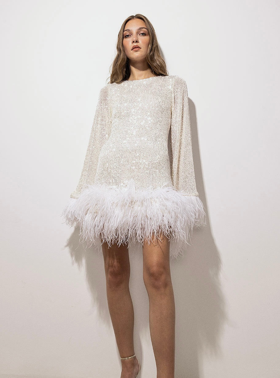 Backless feather dress
