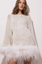 Backless feather dress
