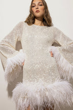 Backless feather dress