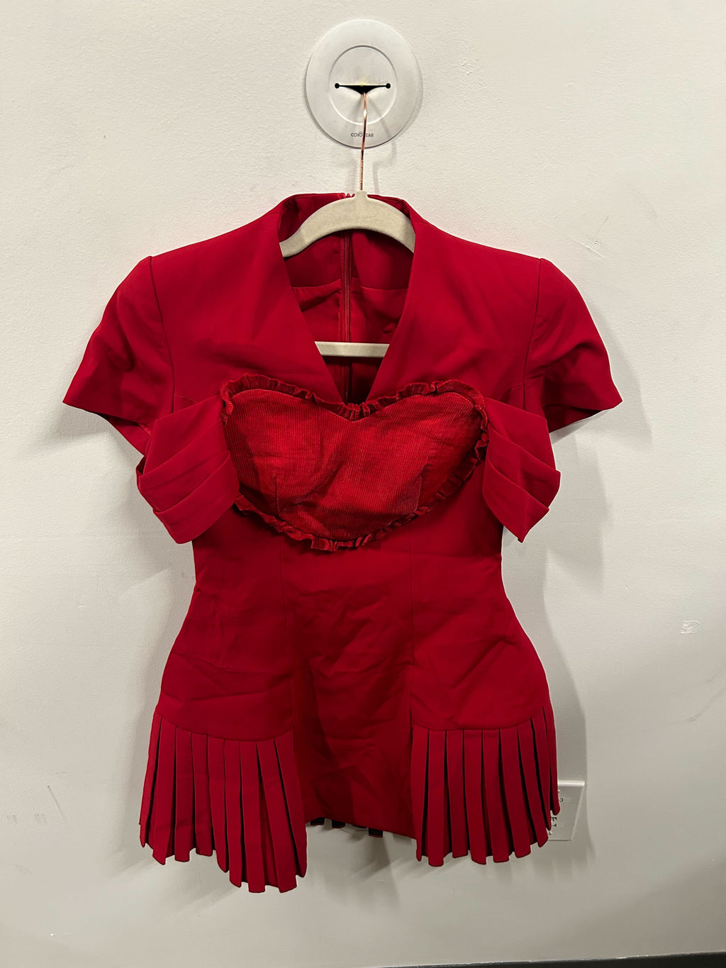 The Valentine Sculptural Red Mini Dress-2