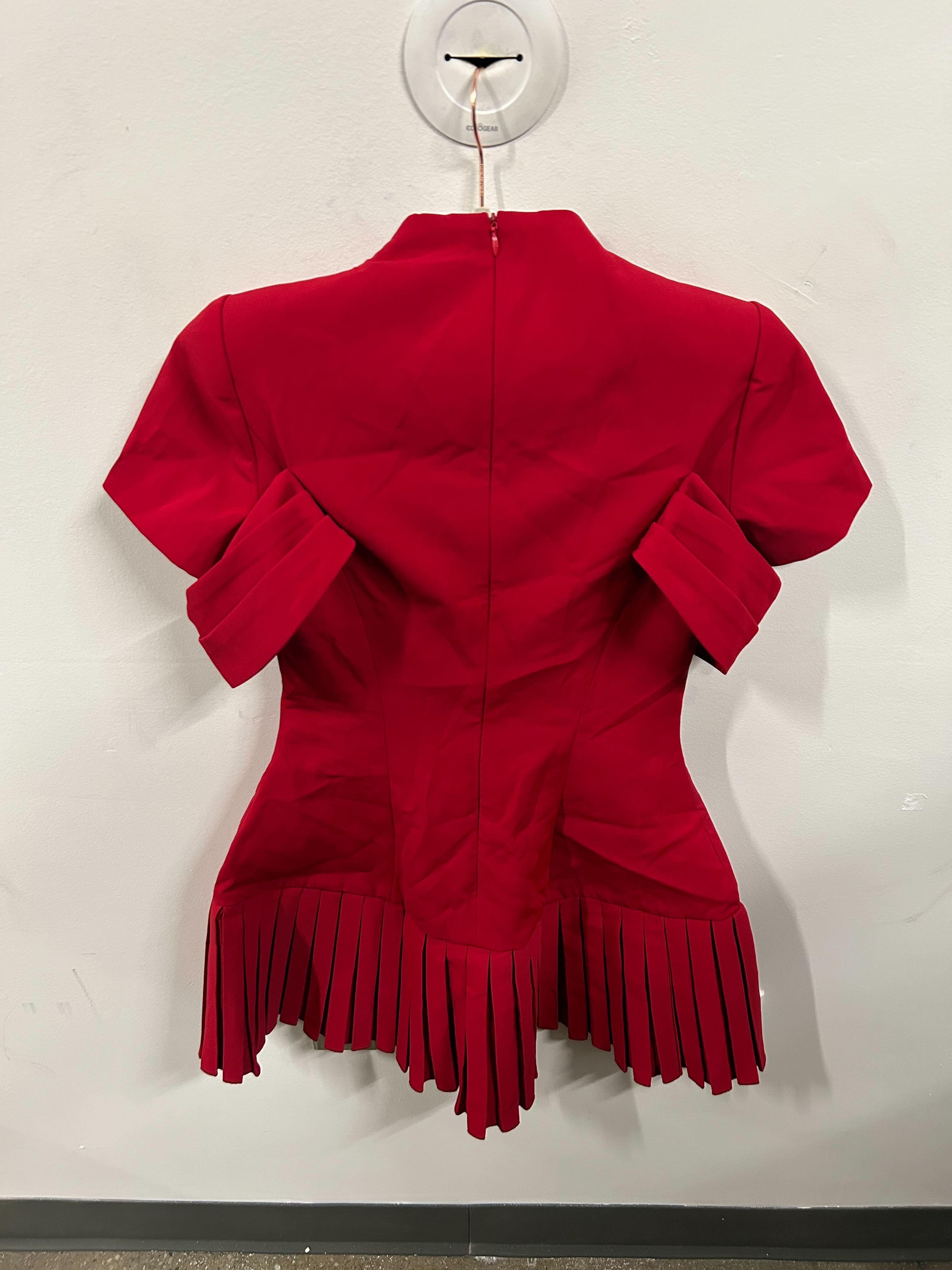 The Valentine Sculptural Red Mini Dress-1