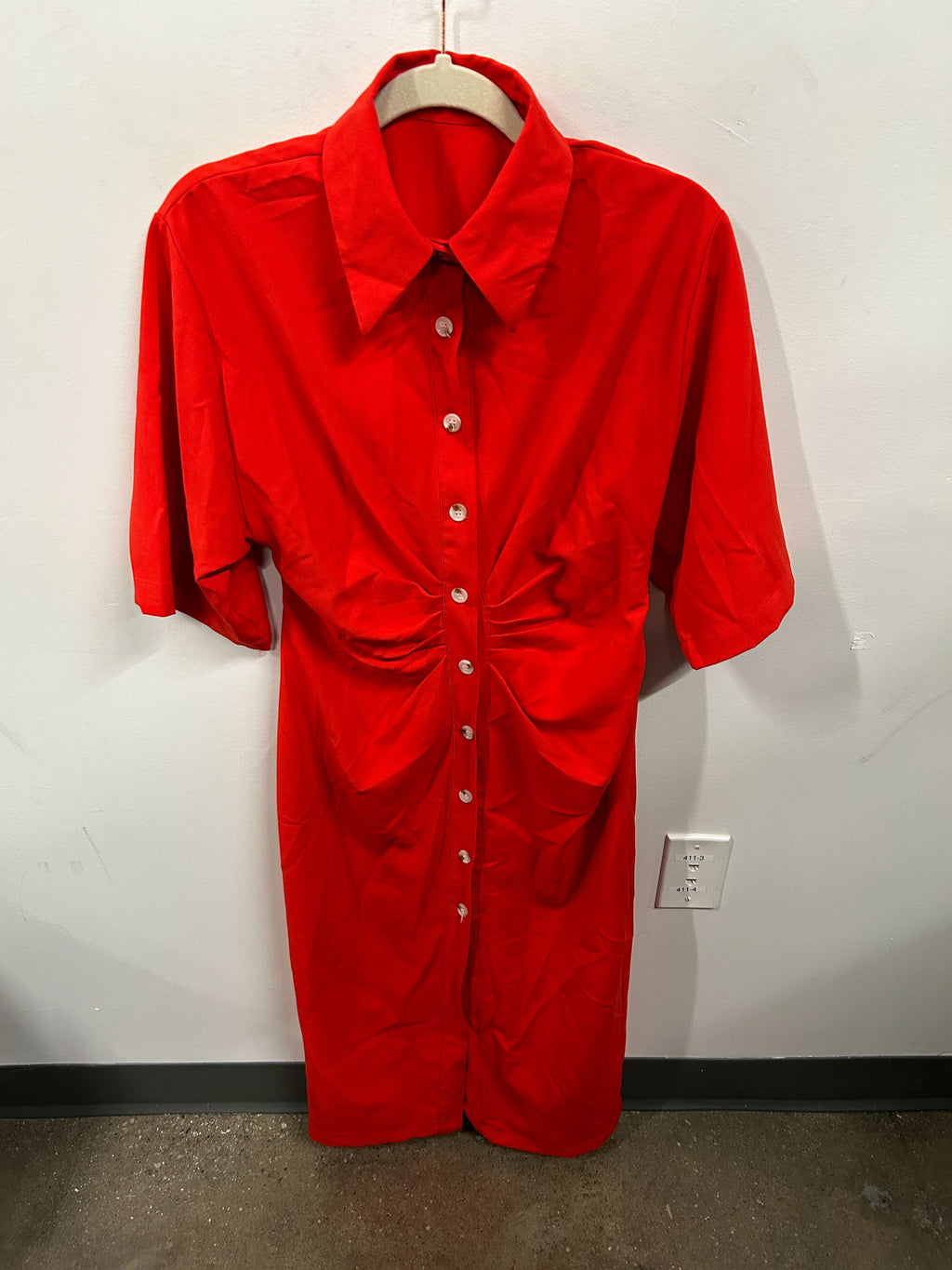 Garnet Ruched Poplin Shirtdress-1