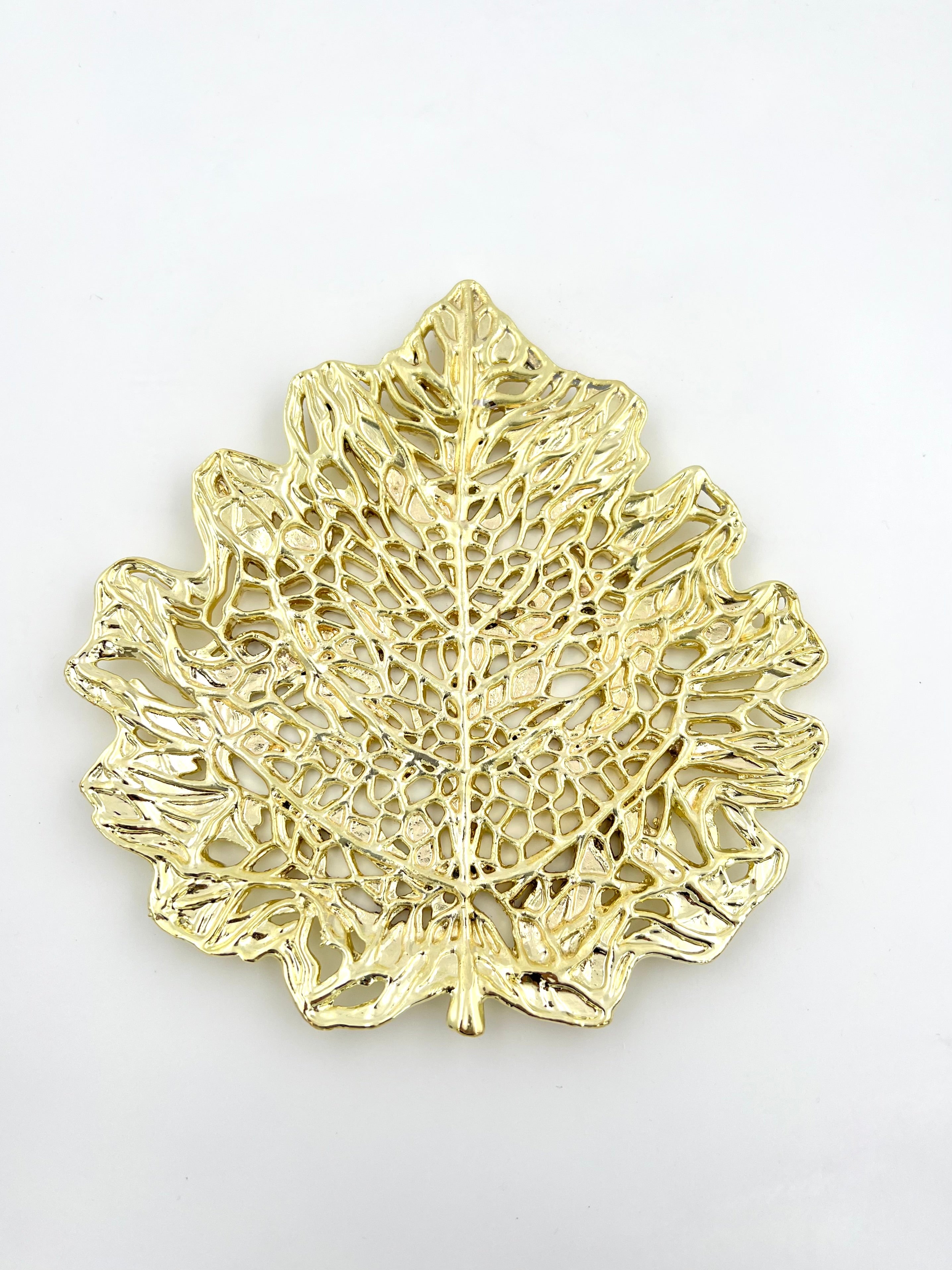 Skeletal Leaf Tray - Decorative Metal Tray | Centrepiece | Home Accent | Gold, Silver or Antique Finish