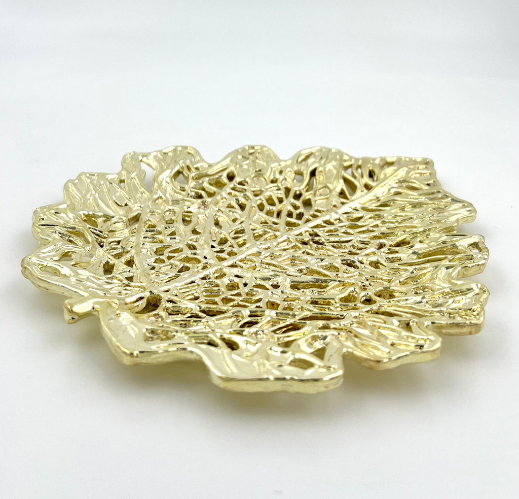 Skeletal Leaf Tray - Decorative Metal Tray | Centrepiece | Home Accent | Gold, Silver or Antique Finish