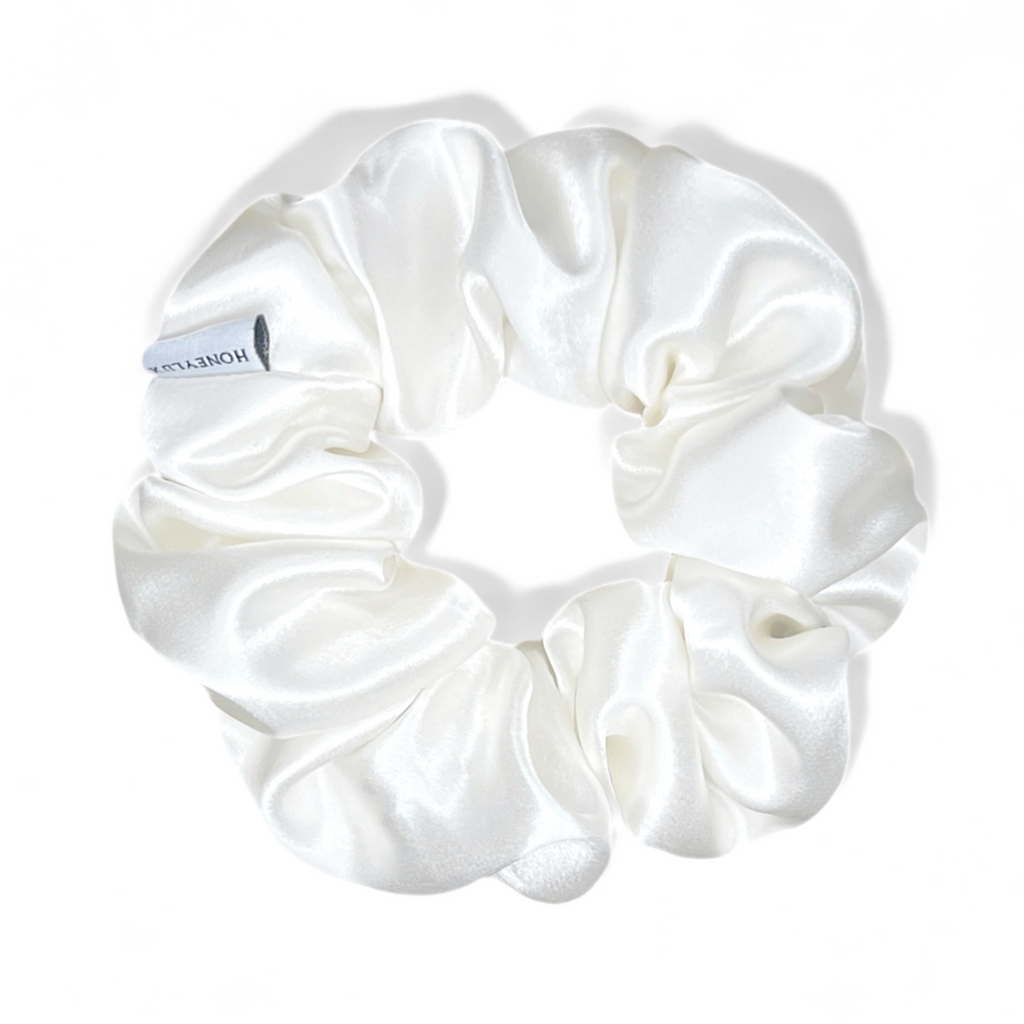 Organic Premium Silk Scrunchie - Cream White