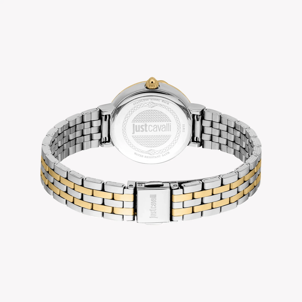 Just Cavalli Women's Two Tone Silver & Gold Watch, Mother Of Pearl Dial | Jc1l311m0055