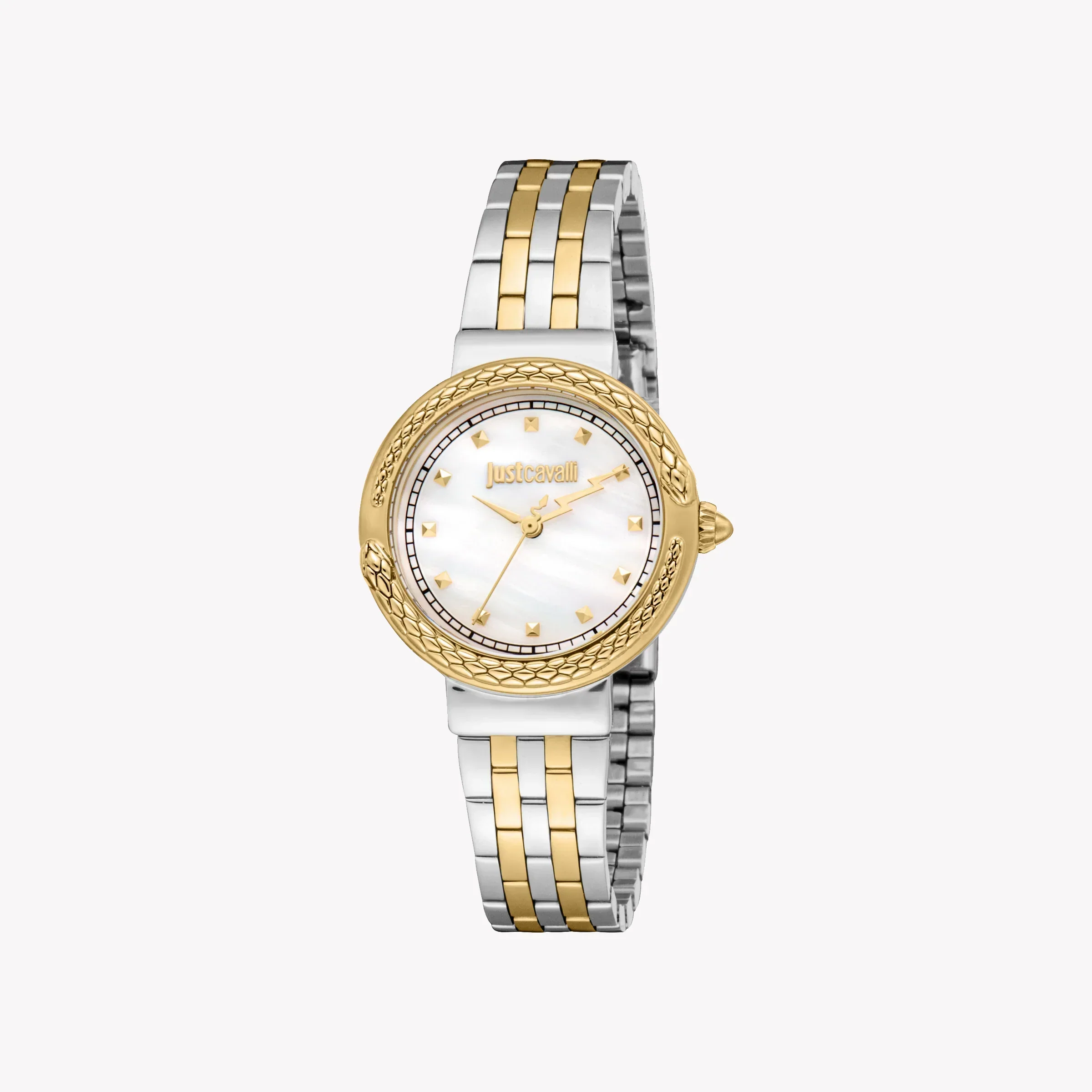 Just Cavalli Women's Two Tone Silver & Gold Watch, Mother Of Pearl Dial | Jc1l311m0055