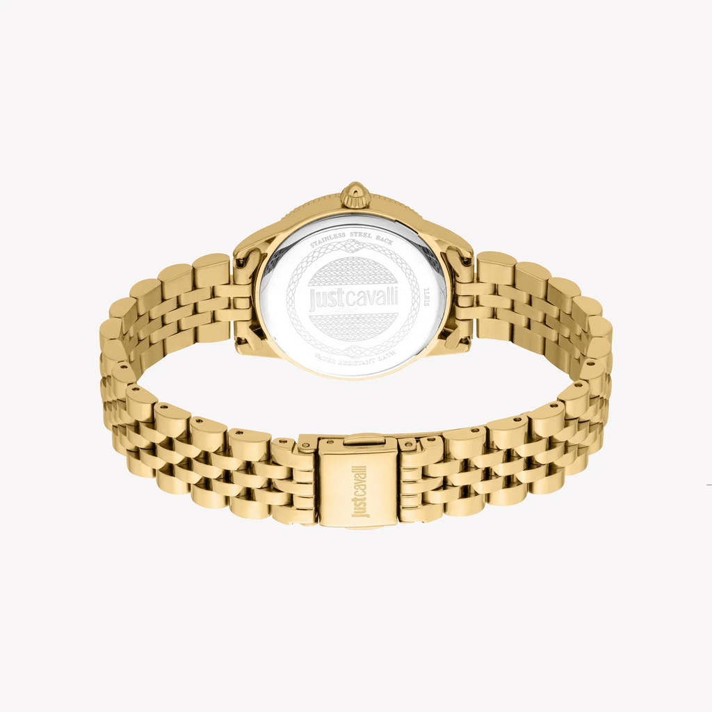 Just Cavalli Women's Gold Alloy Steel Watch, Silver Dial | Jc1l315m0055