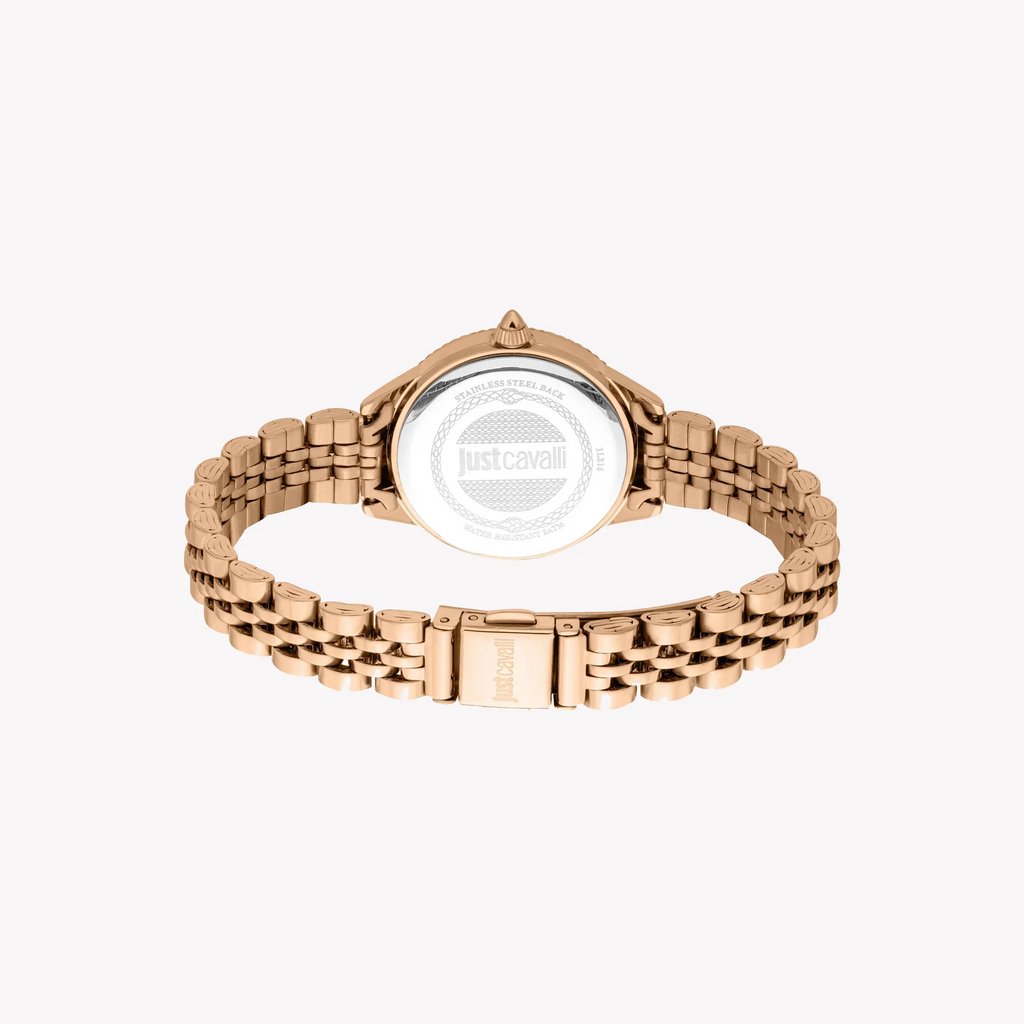 Just Cavalli Women's Rose Gold Alloy Steel Watch, Silver Dial | Jc1l316m0075