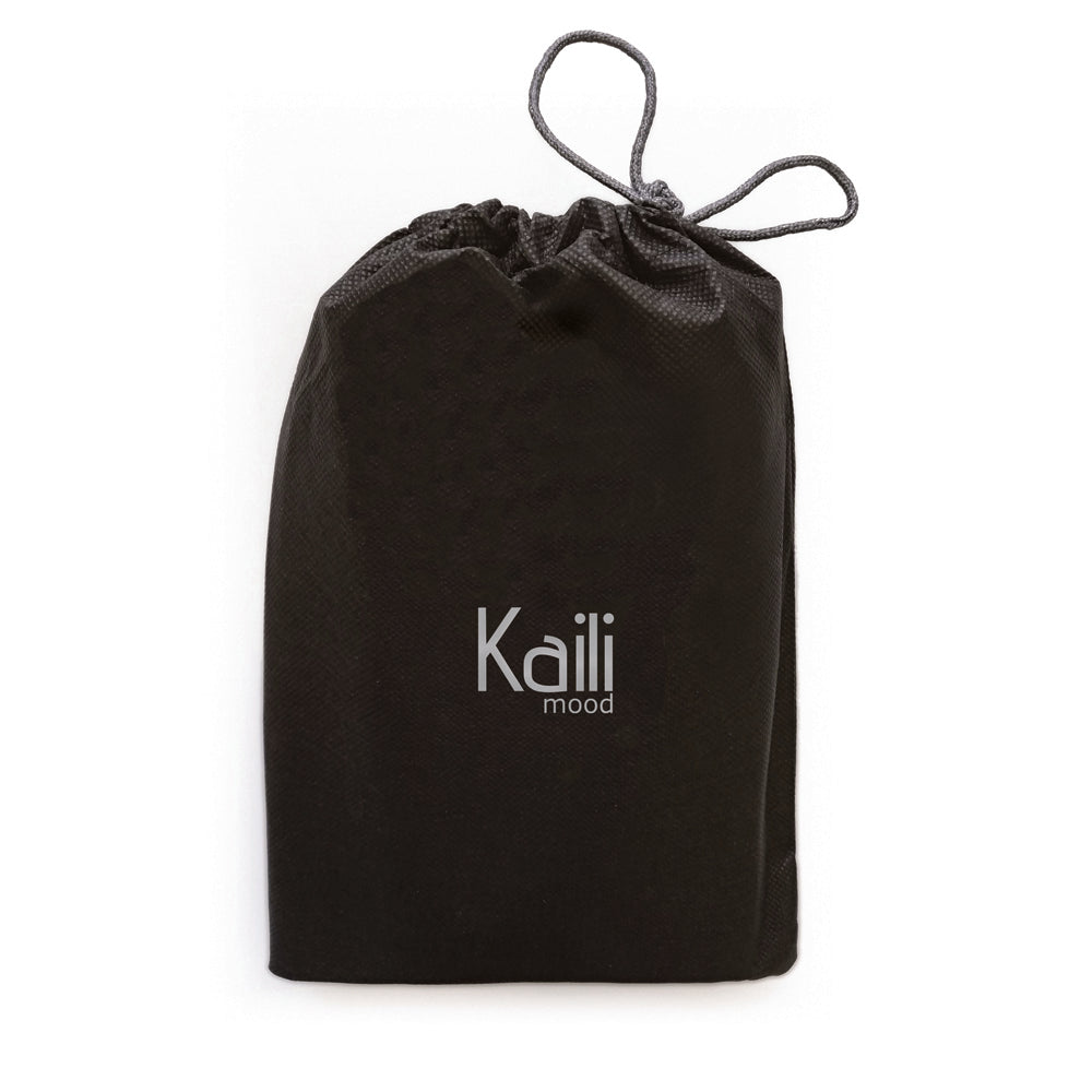 K2006AF | 100% Cotton Canvas /Wild Leather Travel Duffle Bag, full grain, Naked - Black color, zipper closure. Dimensions: 45 x 25 x 28 cm - Packaging: Tnt bag