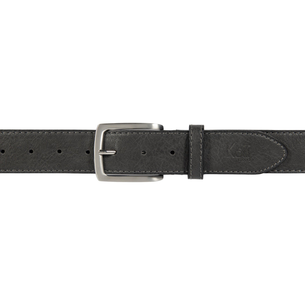 K4008KB | Men's Belt in Leather Lining Pu Finish. Anthracite color. Size: 125 x 3.8 x 0.5 cm (waist 110 cm). Packaging: hard bottom/cover Gift Box