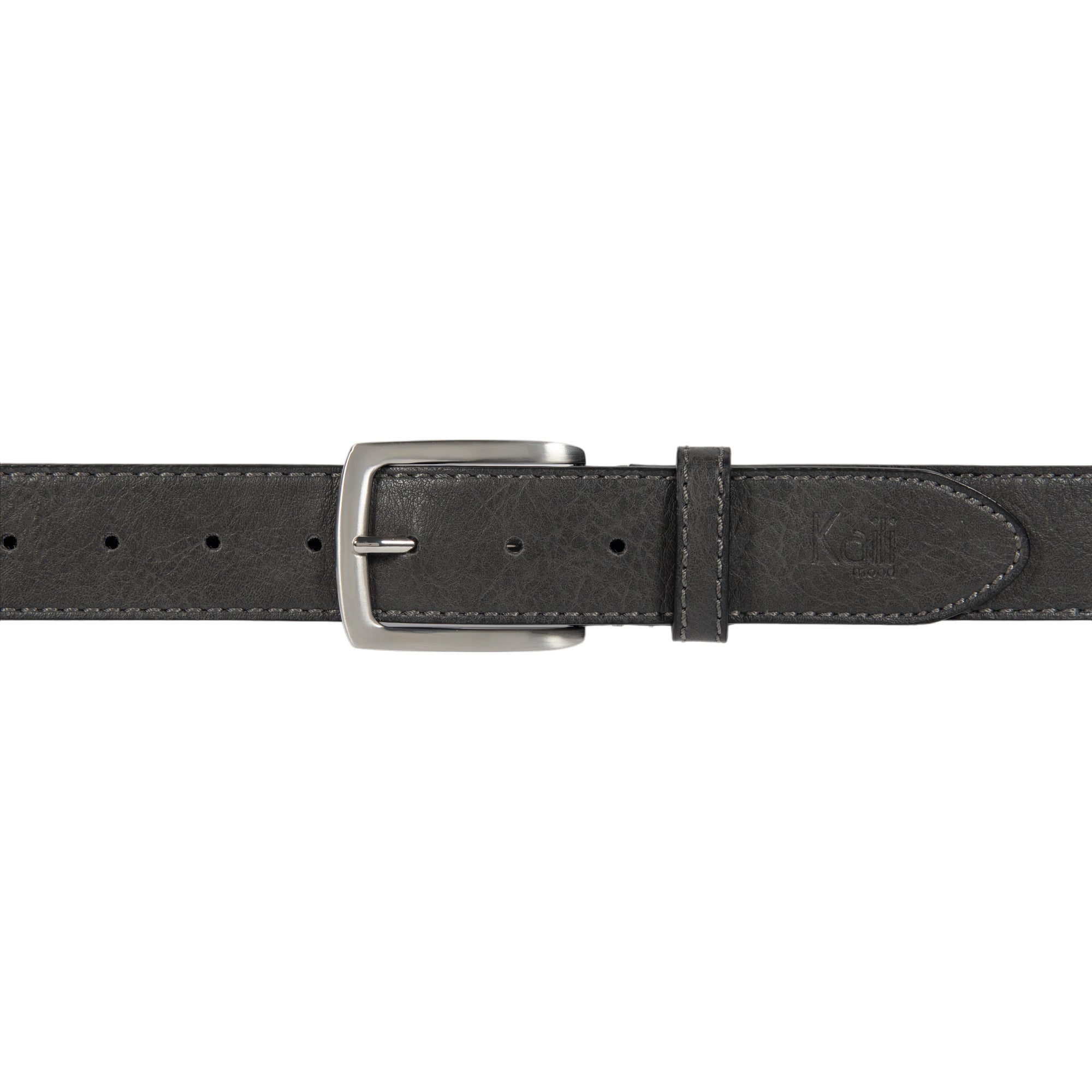 K4008KB | Men's Belt in Leather Lining Pu Finish. Anthracite color. Size: 125 x 3.8 x 0.5 cm (waist 110 cm). Packaging: hard bottom/cover Gift Box
