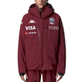 US Ski Team waterproof padded jacket Winter Olympics 2026 dark red - Kappa