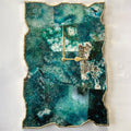 Large Composite Green Agate Wall Clock/Personalised Momento/10"x15"
