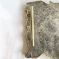 Large Smoky Grey Agate Serving Tray With Plain Modern Brass Handles/Personalised Momentos/Sign Boards 10"x15"