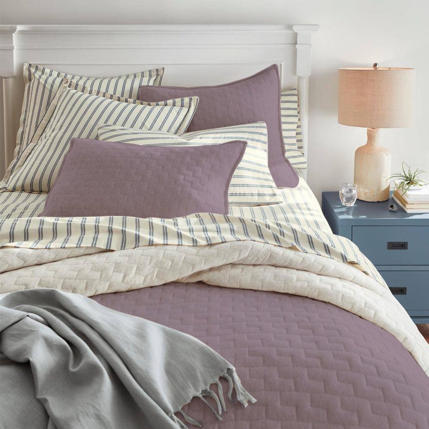 Diamond stitch - Pure Linen Quilt Sets