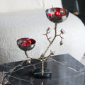 Luxury Bird Branch Decorative Bowl Stand – Dual Stainless Steel Bowls with Golden Tree Design