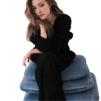 New Knit Cardigan Loose Oversized Autumn Winter Long Sleeve V-Neck Outerwear Sweater Women Fake Mink