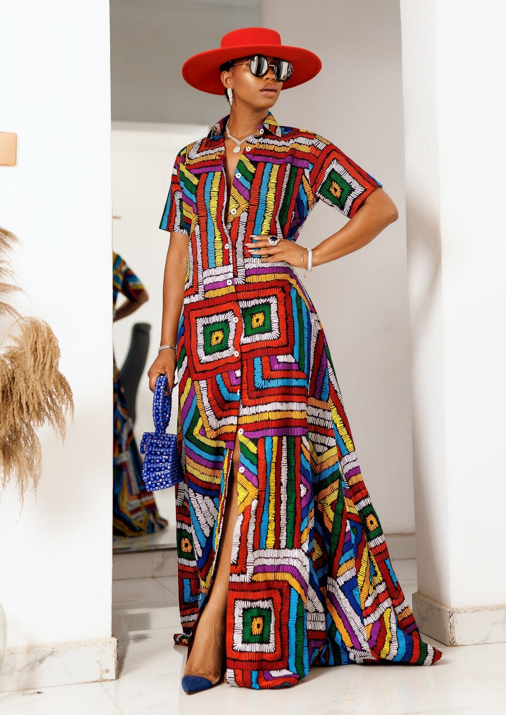 Vibrant African Print Maxi Kaftan