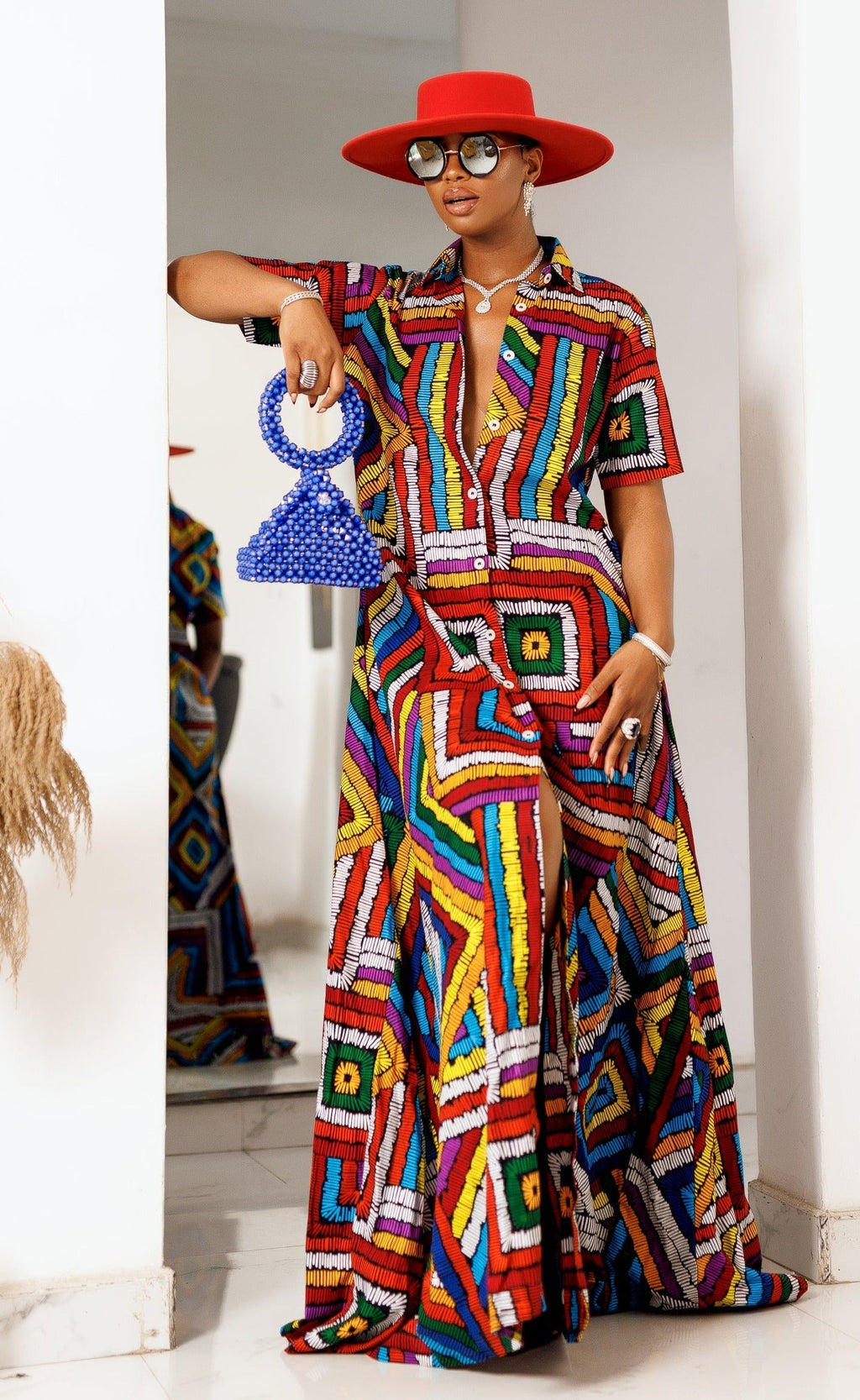 Vibrant African Print Maxi Kaftan