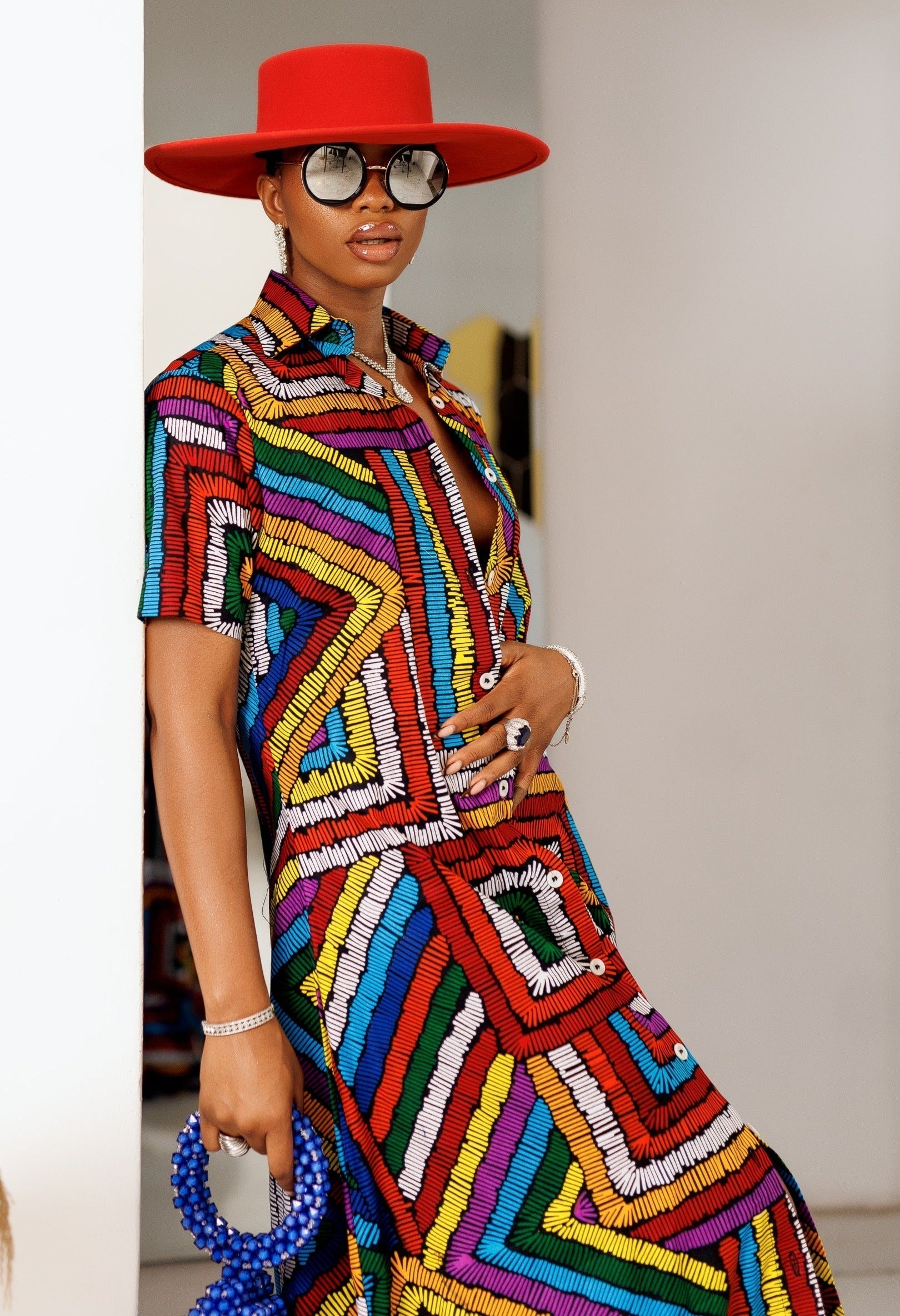 Vibrant African Print Maxi Kaftan