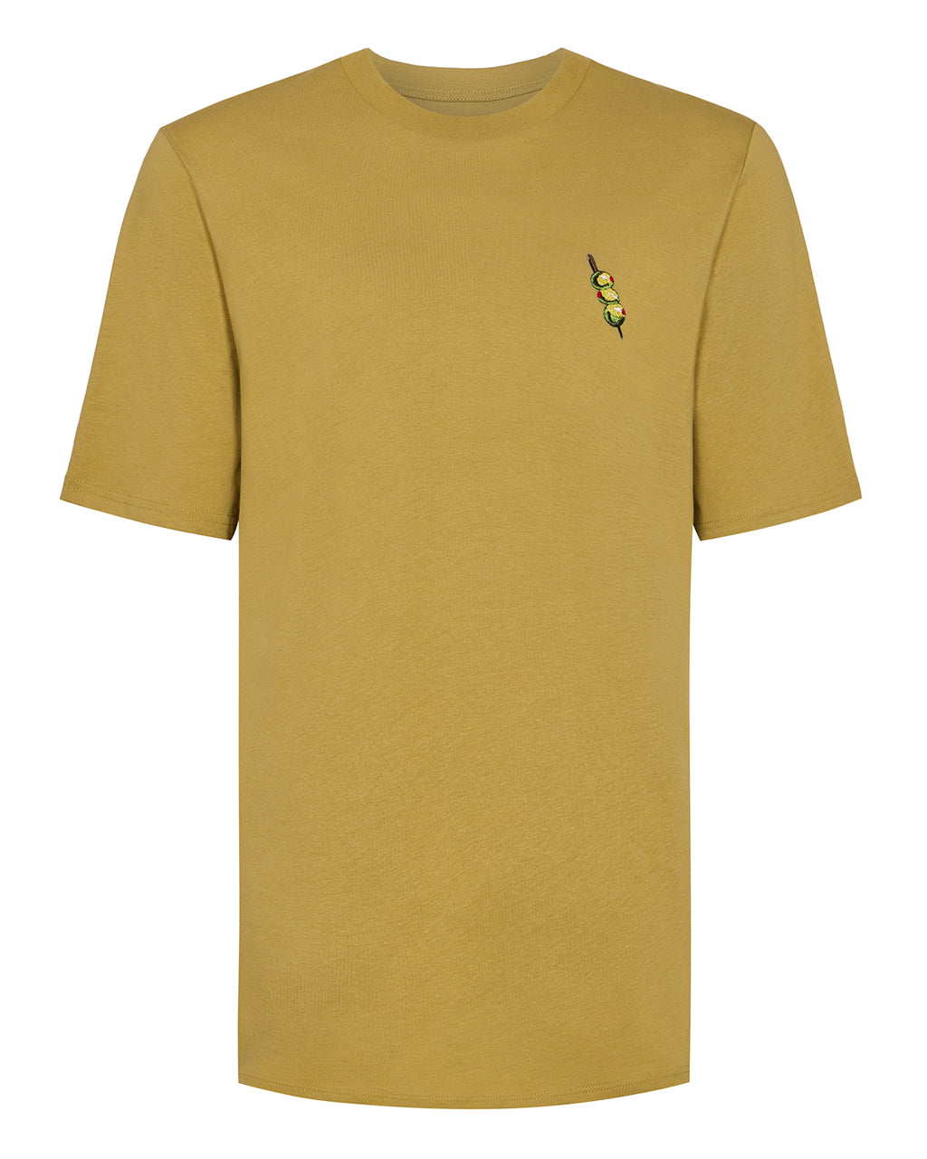 Olives Embroidered Organic Cotton T-Shirt Green