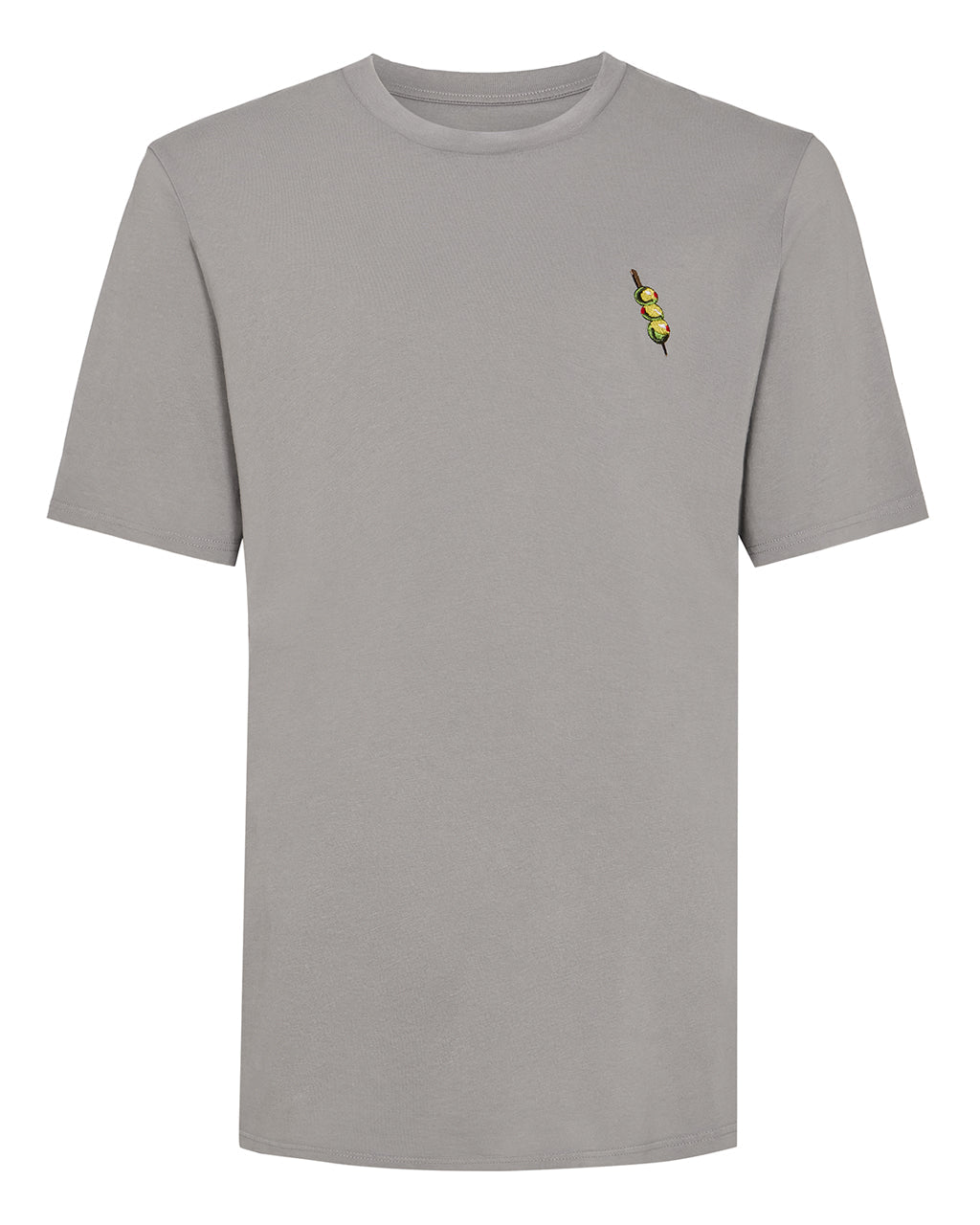 Olives Embroidered Organic Cotton T-Shirt Grey