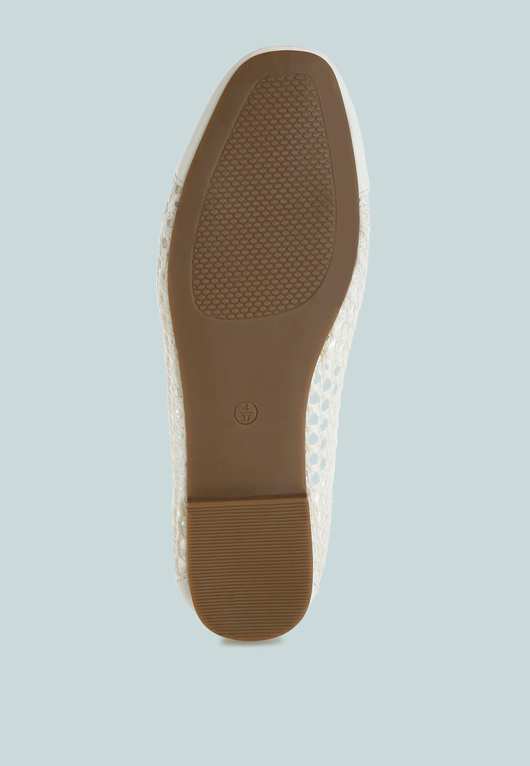 Omela Woven Bow Detail Ballerinas