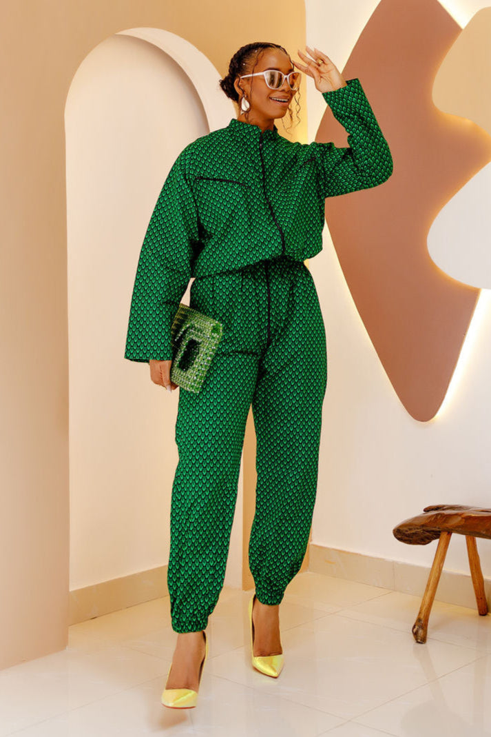Bold Green Romper Set-1