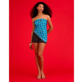 Oversized Polka Dot Silk Scarf Blue